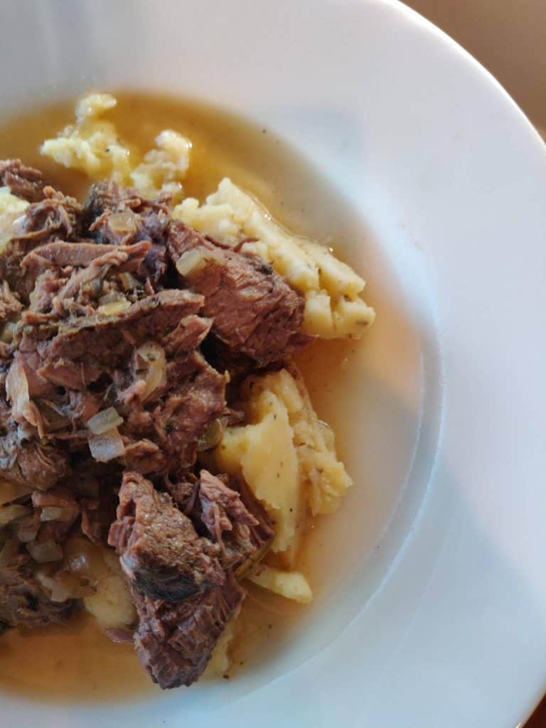 Italian Roast Beef over mashed potatoes