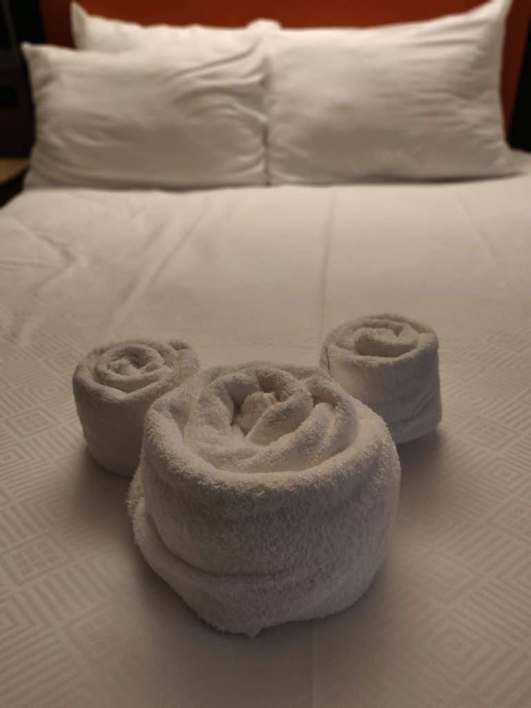Towel art in hotel room