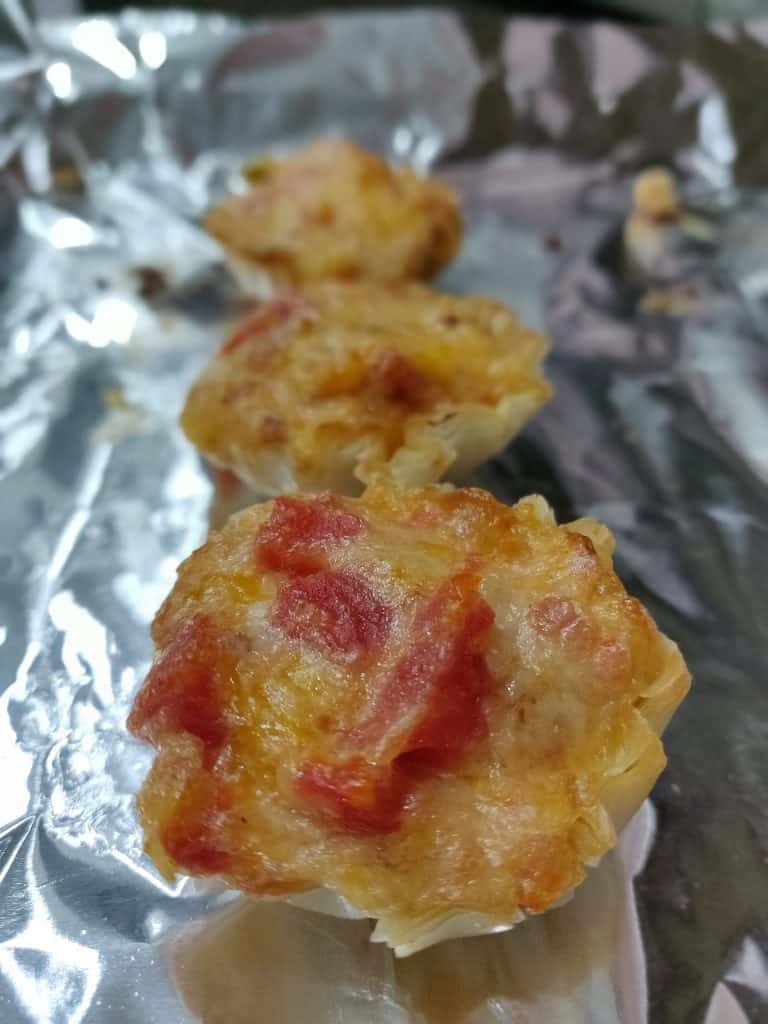 Cheese, Bacon and Rotel Phyllo Cups