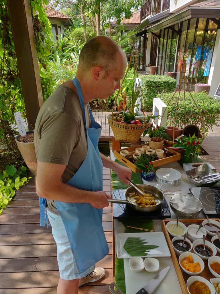 John cooking at Outrigger Beach Resort Ko Samui