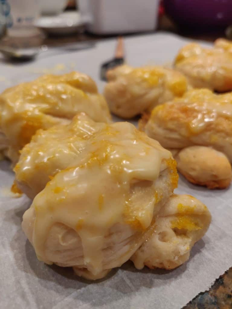 Orange Knots with icing