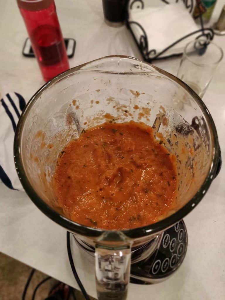 Roasted salsa in blender