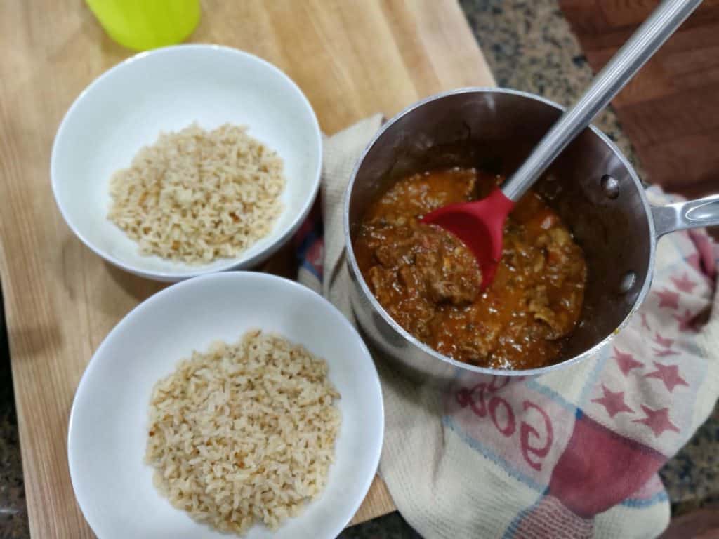Rice and Instant Pot Beef Curry