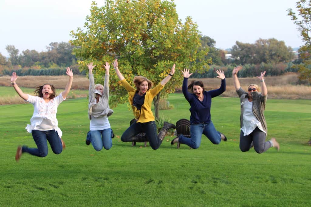 Group jumping photo
