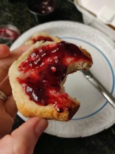 Biscuit with marionberry jam