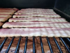 cooking bacon on smoker grill
