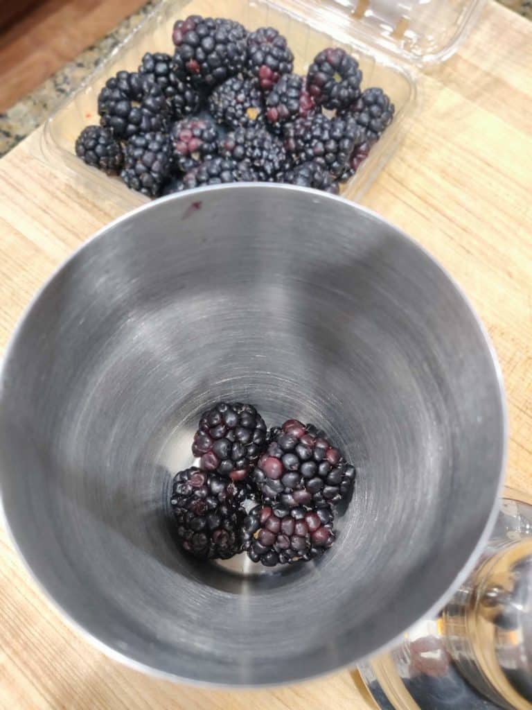 Blackberries in shaker