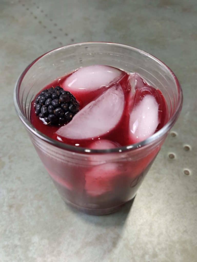 Blackberry Elderflower Cocktail in glass