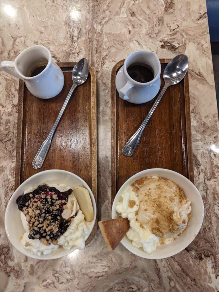 Perets Dessert and Coffee Bar with two Affogatos on a table