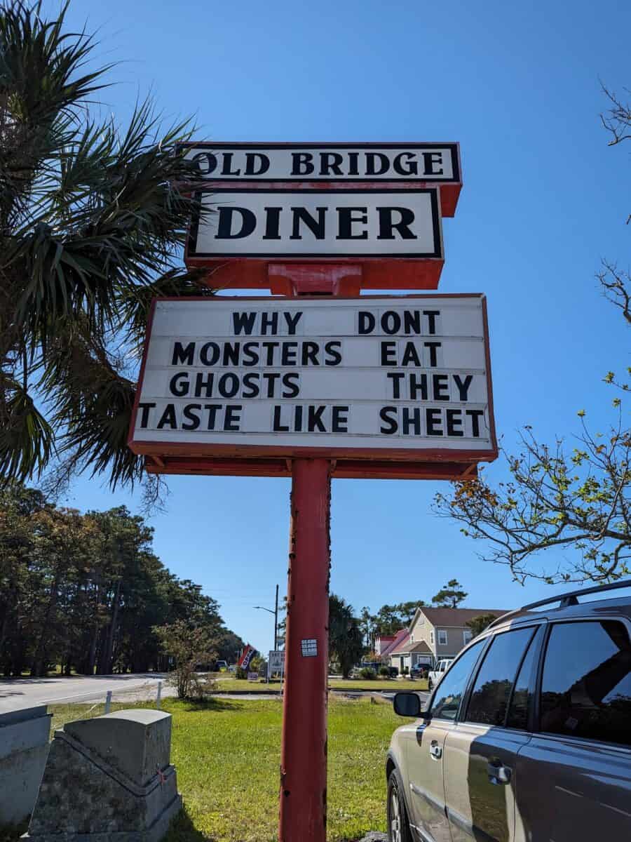 Old Bridge Diner sign, Oak Island NC